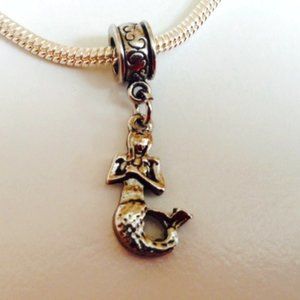 "MERMAID" Dangling Charm Bead For European Style Charm Bracelets
